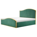 Ágy ráccsal, 160x200, zöld Velvet szövet/gold arany króm, GEORGIA