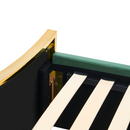 Ágy ráccsal, 180x200, zöld Velvet szövet/gold arany króm, GEORGIA