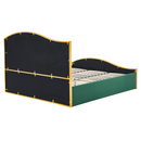 Ágy ráccsal, 180x200, zöld Velvet szövet/gold arany króm, GEORGIA