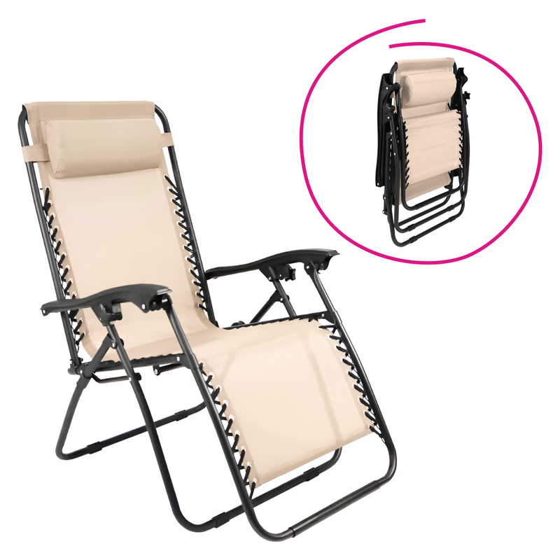 Kerti állítható szék, bézs, GERALD NEW