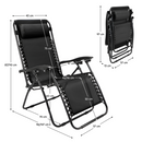 Kerti állítható szék, fekete, GERALD NEW