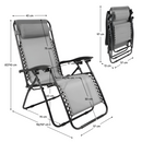 Kerti állítható szék, világosszürke, GERALD NEW