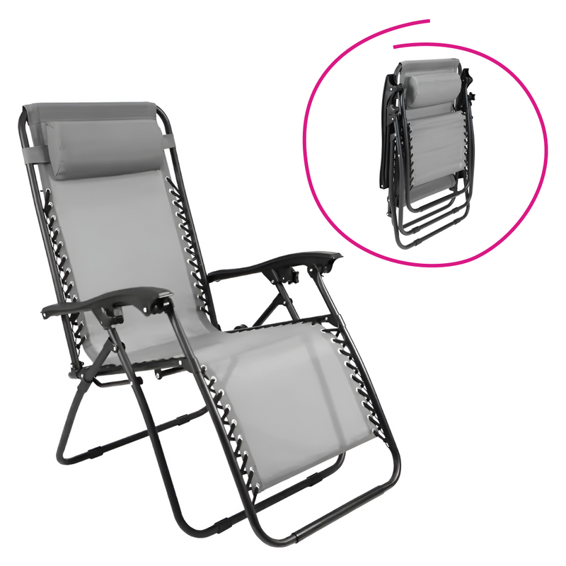 Kerti állítható szék, világosszürke, GERALD NEW