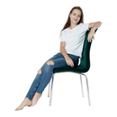 Étkezőszék, smaragd Velvet szövet/króm, GERDA NEW