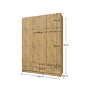 Ruhásszekrény, háromajtós, artisan tölgy, GERI NEW