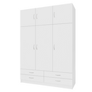 Ruhásszekrény, háromajtós, fehér, GERI NEW
