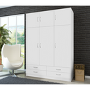 Ruhásszekrény, háromajtós, fehér, GERI NEW