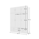 Ruhásszekrény, háromajtós, fehér, GERI NEW