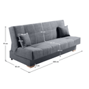 Kinyitható heverő, szürke, GINY