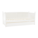 Ágy pótággyal, tűnyalábos fenyőfa, fehér, 90x200, GLAMIS