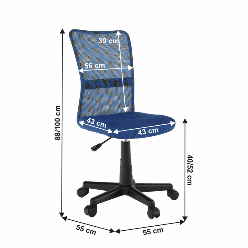 Forgószék, kék/minta/fekete, GOOFY