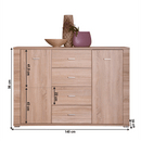 Komód typ 9, sonoma tölgy, GRAND