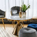 Dohányzóasztal, arany/fehér márvány, GREIS TYP 2