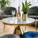 Dohányzóasztal, arany/fehér márvány, GREIS TYP 2