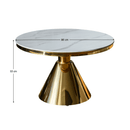 Dohányzóasztal, arany/fehér márvány, GREIS TYP 2