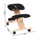 Ergonomikus térdelőszék, fekete/bükkfa, GROCO
