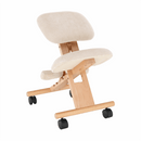 Ergonomikus térdelőszék, krémszínű/bükkfa, GROCO