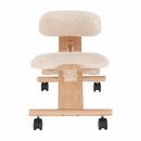 Ergonomikus térdelőszék, krémszínű/bükkfa, GROCO