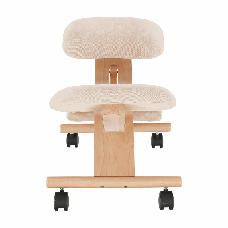 Ergonomikus térdelőszék, krémszínű/bükkfa, GROCO