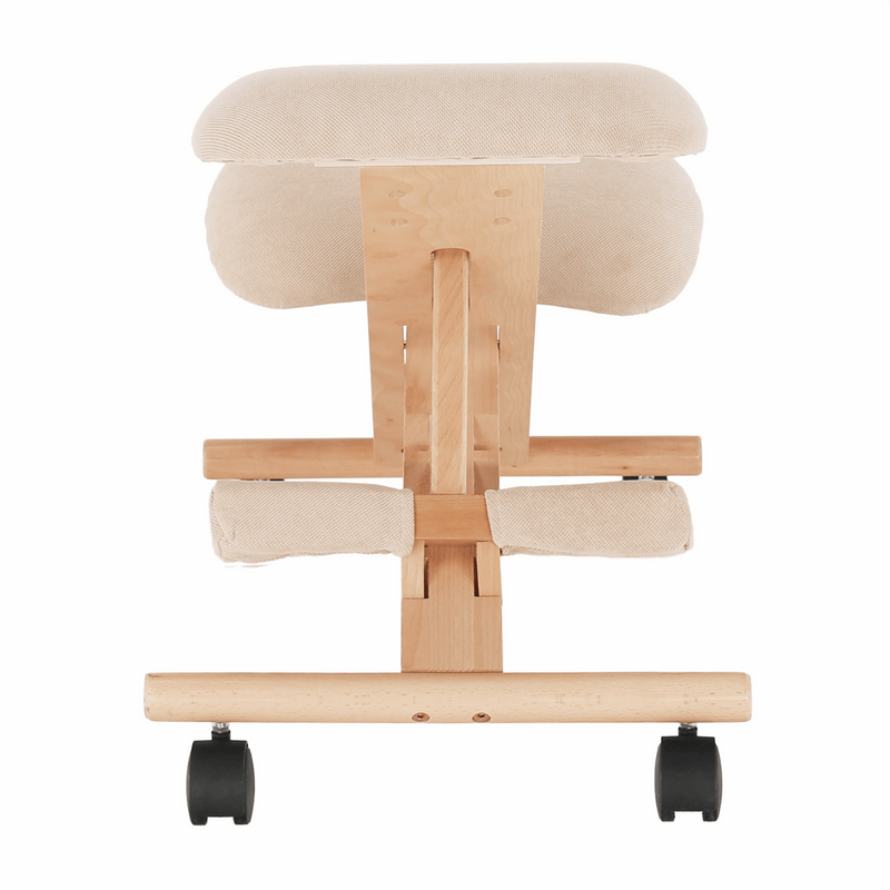 Ergonomikus térdelőszék, krémszínű/bükkfa, GROCO