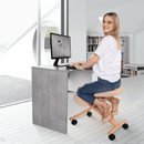 Ergonomikus térdelőszék, krémszínű/bükkfa, GROCO