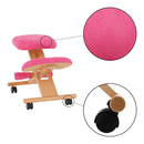 Ergonomikus térdelőszék, rózsaszín/bükkfa, GROCO