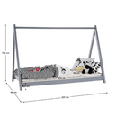 Montessori ágy, szürke, tűnyalábos fenyőfa, GROSI