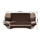 Kinyitható kanapé, szürkésbarna Taupe/barna, GURU