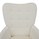 Fotel lábtartóval, fehér Velvet szövet/fekete, HABEN