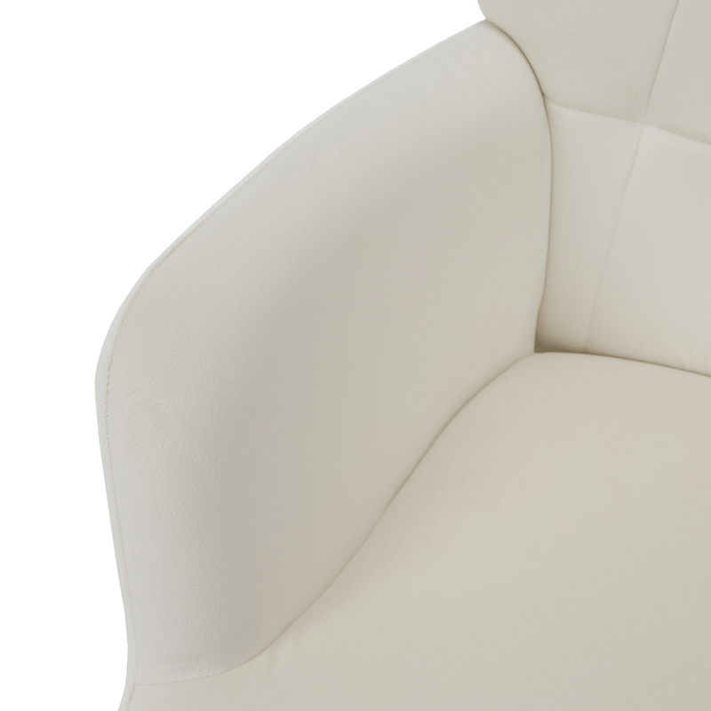 Fotel lábtartóval, fehér Velvet szövet/fekete, HABEN