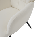 Fotel lábtartóval, fehér Velvet szövet/fekete, HABEN