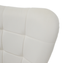 Fotel lábtartóval, fehér Velvet szövet/fekete, HABEN