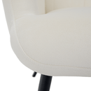 Fotel lábtartóval, fehér Velvet szövet/fekete, HABEN
