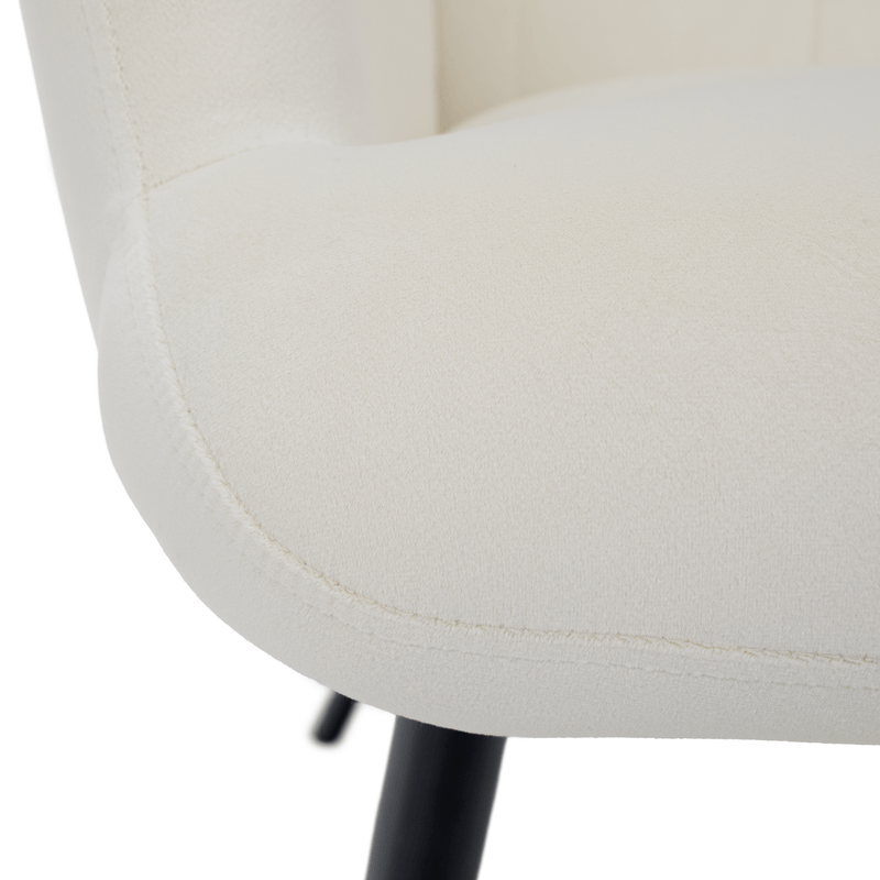 Fotel lábtartóval, fehér Velvet szövet/fekete, HABEN