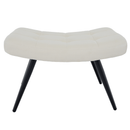 Fotel lábtartóval, fehér Velvet szövet/fekete, HABEN
