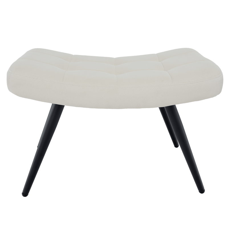 Fotel lábtartóval, fehér Velvet szövet/fekete, HABEN