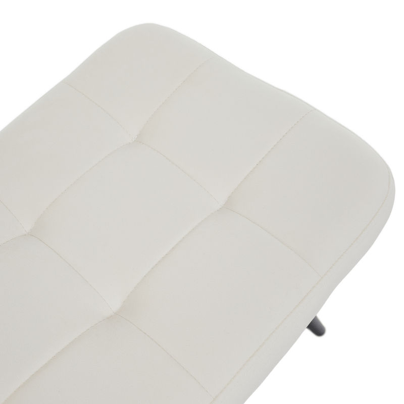 Fotel lábtartóval, fehér Velvet szövet/fekete, HABEN