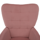 Fotel lábtartóval, rózsaszín Velvet szövet/tölgy, HABEN