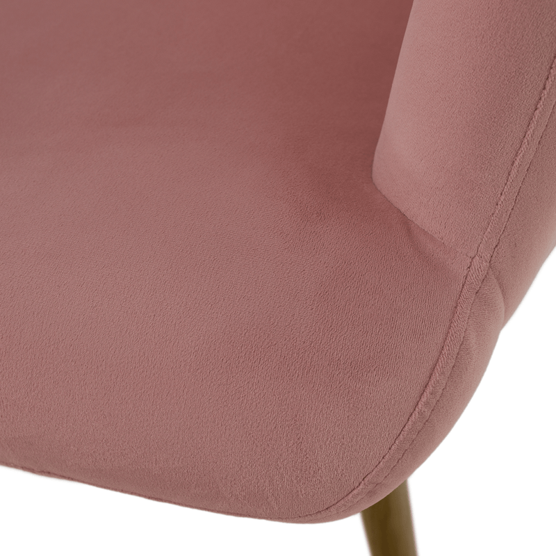 Fotel lábtartóval, rózsaszín Velvet szövet/tölgy, HABEN