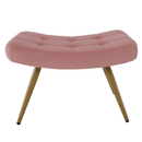 Fotel lábtartóval, rózsaszín Velvet szövet/tölgy, HABEN