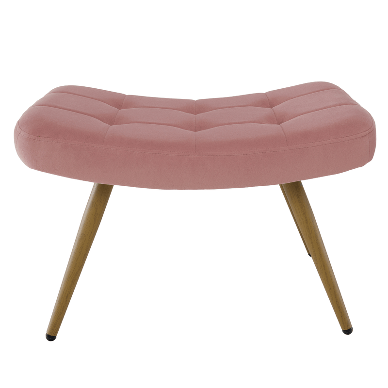 Fotel lábtartóval, rózsaszín Velvet szövet/tölgy, HABEN