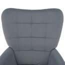 Fotel lábtartóval, szürke Velvet szövet/fekete, HABEN