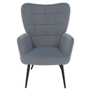 Fotel lábtartóval, szürke Velvet szövet/fekete, HABEN