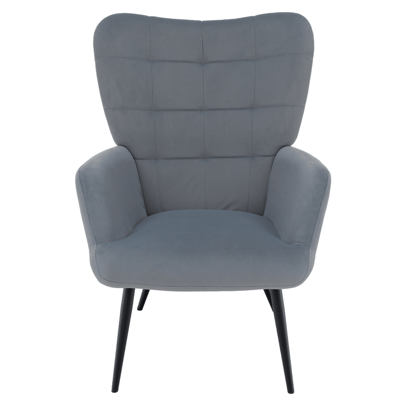 Fotel lábtartóval, szürke Velvet szövet/fekete, HABEN