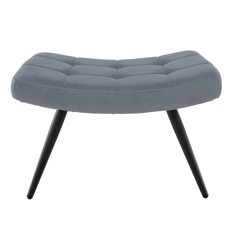 Fotel lábtartóval, szürke Velvet szövet/fekete, HABEN