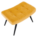 Fotel lábtartóval, sárga Velvet szövet/fekete, HABEN