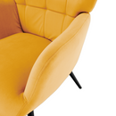 Fotel lábtartóval, sárga Velvet szövet/fekete, HABEN
