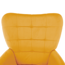 Fotel lábtartóval, sárga Velvet szövet/fekete, HABEN
