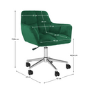 Irodai szék, smaragd selymes szövet/króm, HAGRID NEW