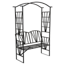 Kerti pad pergolával, fekete, HAIFA